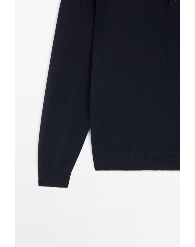 마시모두띠 마시모두띠 헨리넥 울 니트 스웨터 1492/226 NAVY BLUE 네이비 착용컷