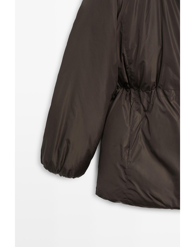 마시모두띠 마시모두띠 셔링 디테일 다운 패딩 자켓 6752/998 BROWN TONES 초콜릿 착용컷