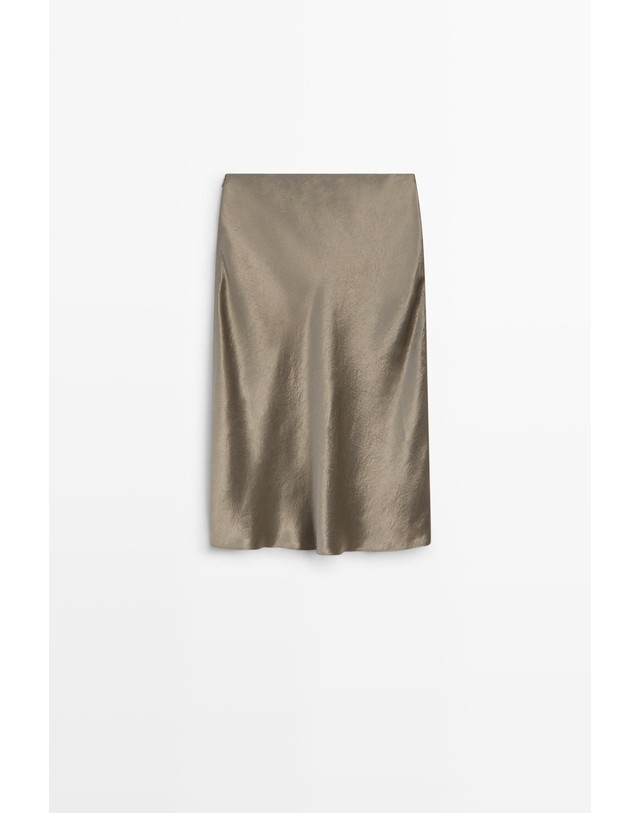 마시모두띠 마시모두띠 새틴 A라인 미디 스커트 5793/510 TAUPE GREY 멀티컬러 착용컷