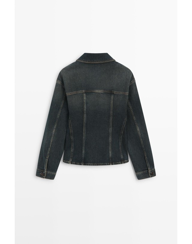 마시모두띠 마시모두띠 데님 스웨이드 오버셔츠 5173/873 DARK BLUE 네이비 착용컷