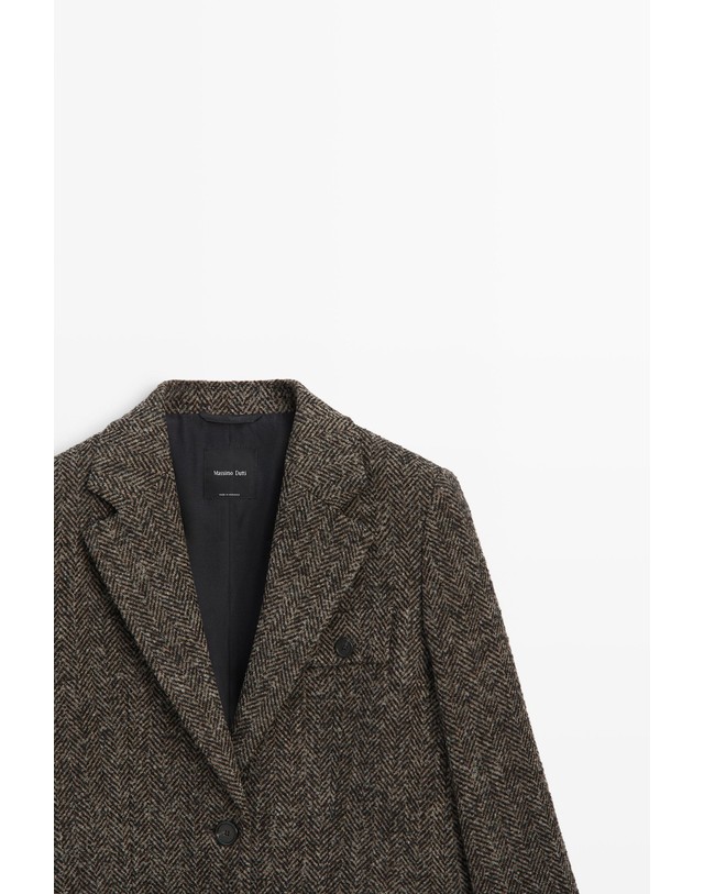마시모두띠 마시모두띠 헤링본 울 블레이저 자켓 6014/521 BROWN 브라운 착용컷