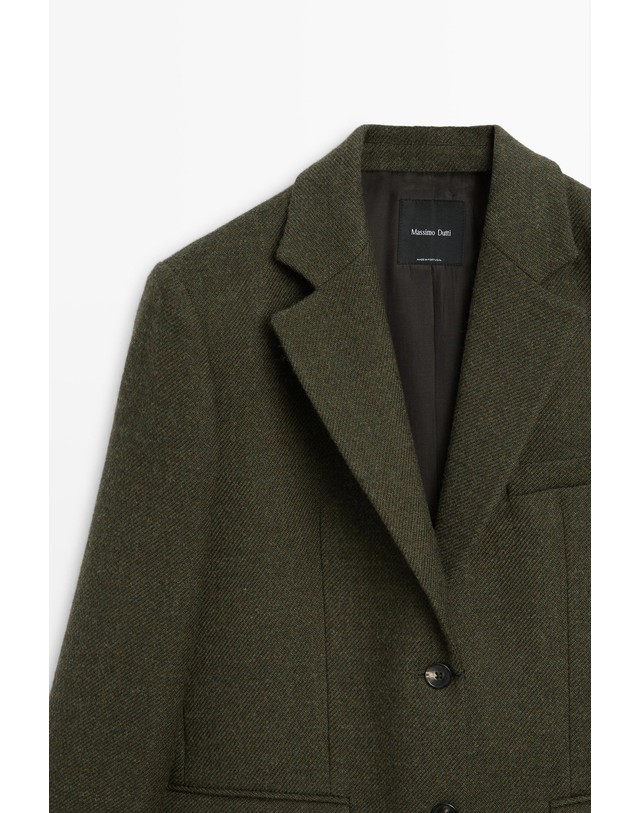 마시모두띠 마시모두띠 멜란지 체크 울 블레이저 자켓 6048/503 PALE KHAKI 카키 착용컷