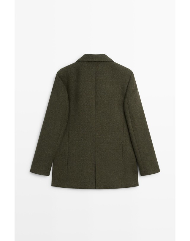 마시모두띠 마시모두띠 멜란지 체크 울 블레이저 자켓 6048/503 PALE KHAKI 카키 착용컷
