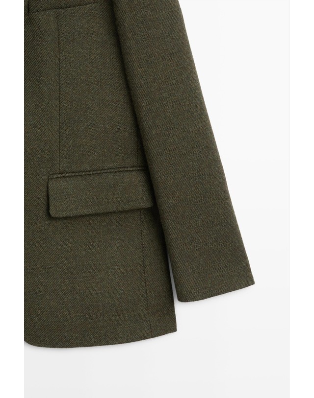 마시모두띠 마시모두띠 멜란지 체크 울 블레이저 자켓 6048/503 PALE KHAKI 카키 착용컷