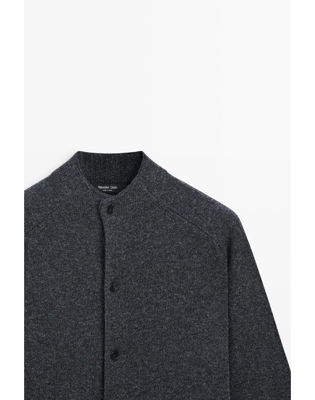 마시모두띠 마시모두띠 울 혼방 모크넥 니트 가디건 1409/214 DARK GREY 그레이 착용컷