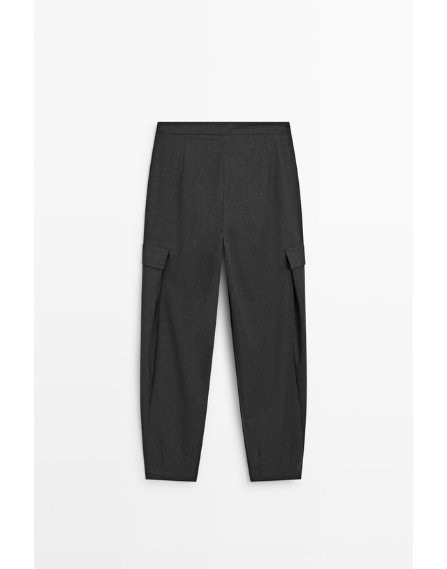 마시모두띠 마시모두띠 플란넬 카고 포켓 테이퍼드 팬츠 5049/749 ANTHRACITE GREY 그레이 착용컷