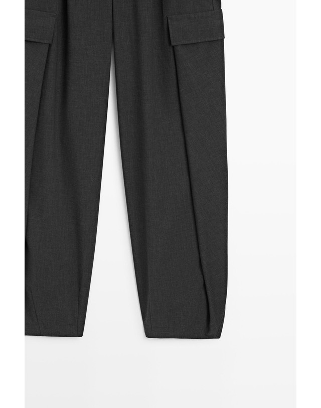 마시모두띠 마시모두띠 플란넬 카고 포켓 테이퍼드 팬츠 5049/749 ANTHRACITE GREY 그레이 착용컷