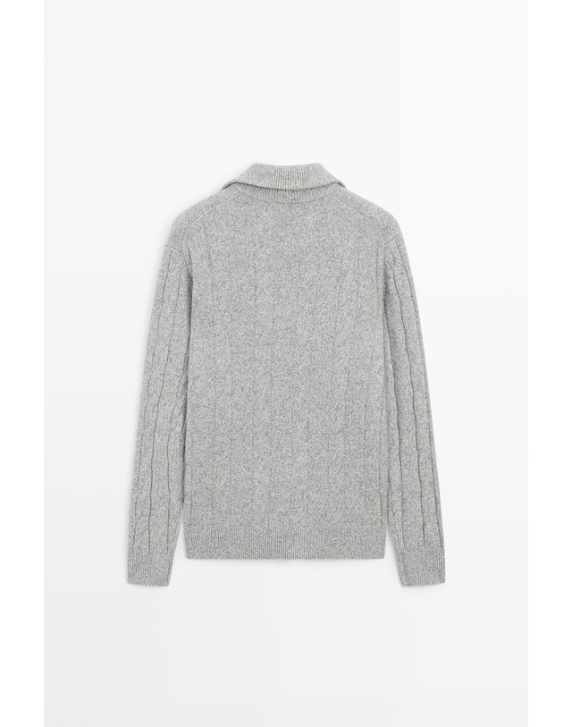 마시모두띠 마시모두띠 울 100% 케이블 니트 스웨터 1416/222 ANTHRACITE GREY 그레이 착용컷