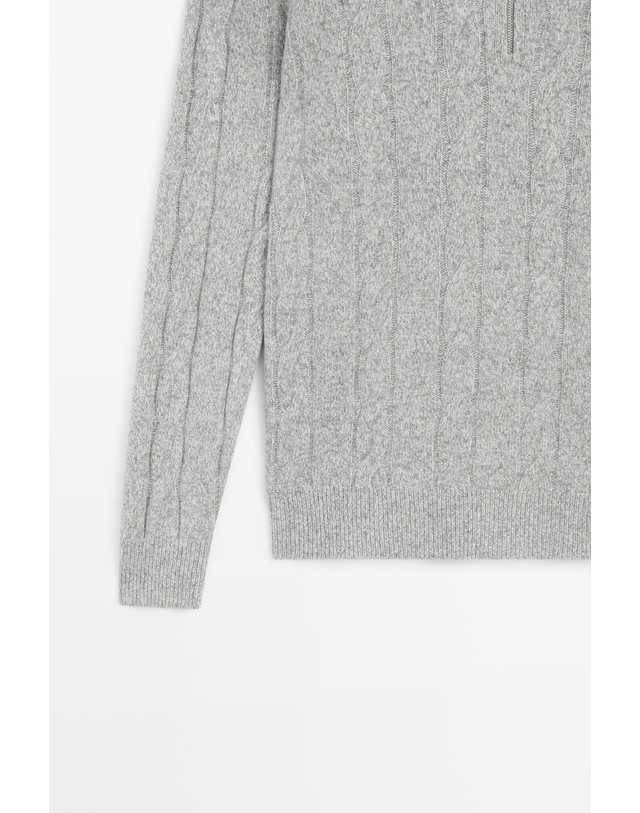 마시모두띠 마시모두띠 울 100% 케이블 니트 스웨터 1416/222 ANTHRACITE GREY 그레이 착용컷