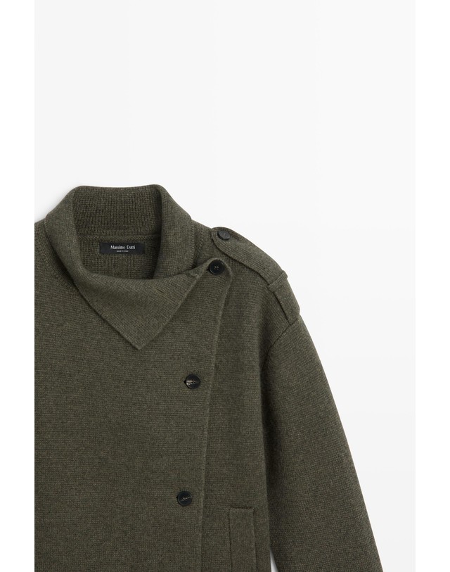 마시모두띠 마시모두띠 버튼 울 니트 카디건 5920/597 GREYISH GREEN 카키 착용컷