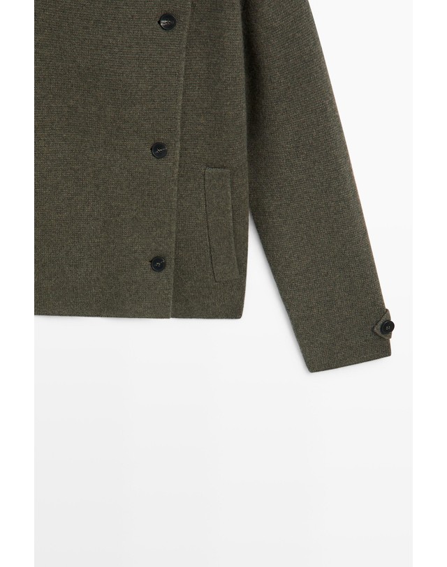 마시모두띠 마시모두띠 버튼 울 니트 카디건 5920/597 GREYISH GREEN 카키 착용컷