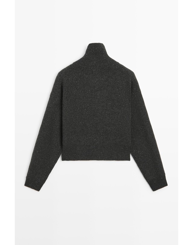 마시모두띠 마시모두띠 울 100% 터틀넥 니트 가디건 5931/595 ANTHRACITE GREY 그레이 착용컷