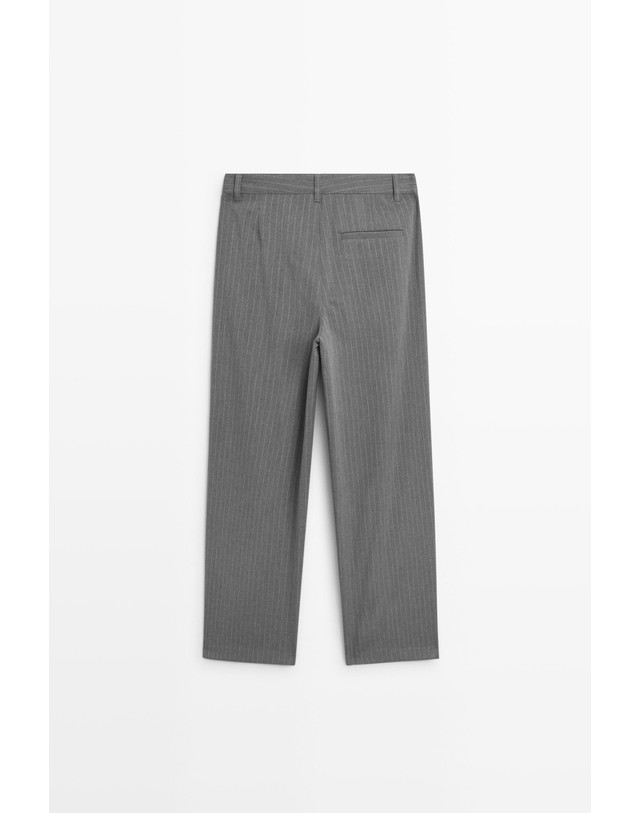 마시모두띠 마시모두띠 핀스트라이프 와이드 슬랙스 팬츠 5039/740 ANTHRACITE GREY 그레이 착용컷