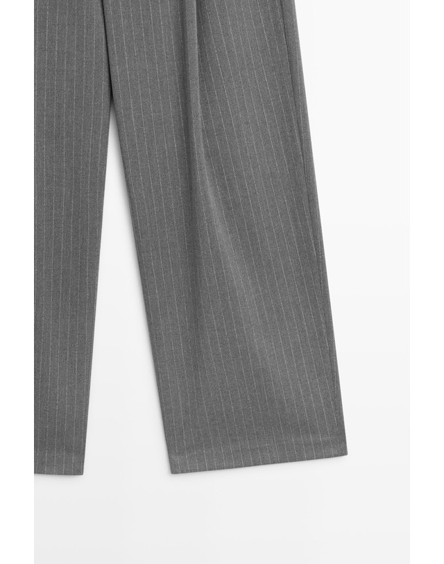 마시모두띠 마시모두띠 핀스트라이프 와이드 슬랙스 팬츠 5039/740 ANTHRACITE GREY 그레이 착용컷
