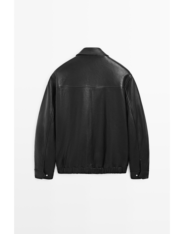 마시모두띠 마시모두띠 나파 레더 지퍼 블루종 자켓 3452/471 BLACK 블랙 착용컷