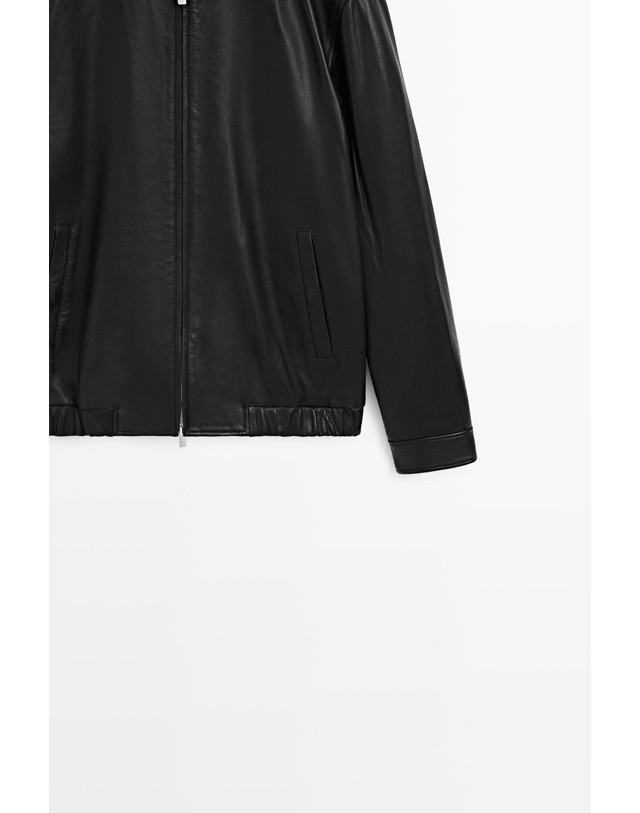 마시모두띠 마시모두띠 나파 레더 지퍼 블루종 자켓 3452/471 BLACK 블랙 착용컷