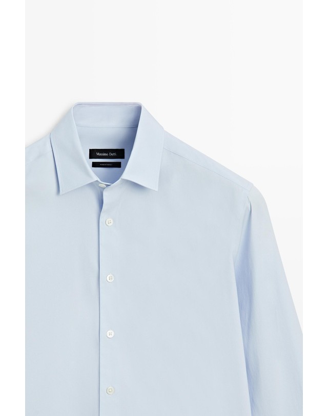 마시모두띠 마시모두띠 스트레치 코튼 레귤러핏 긴팔 셔츠 1938/299 SKY BLUE 블루 착용컷