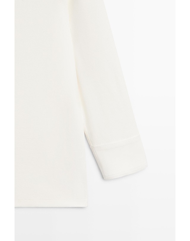 마시모두띠 마시모두띠 코튼 블렌드 헨리넥 7부 티셔츠 6811/201 CREAM 아이보리 착용컷