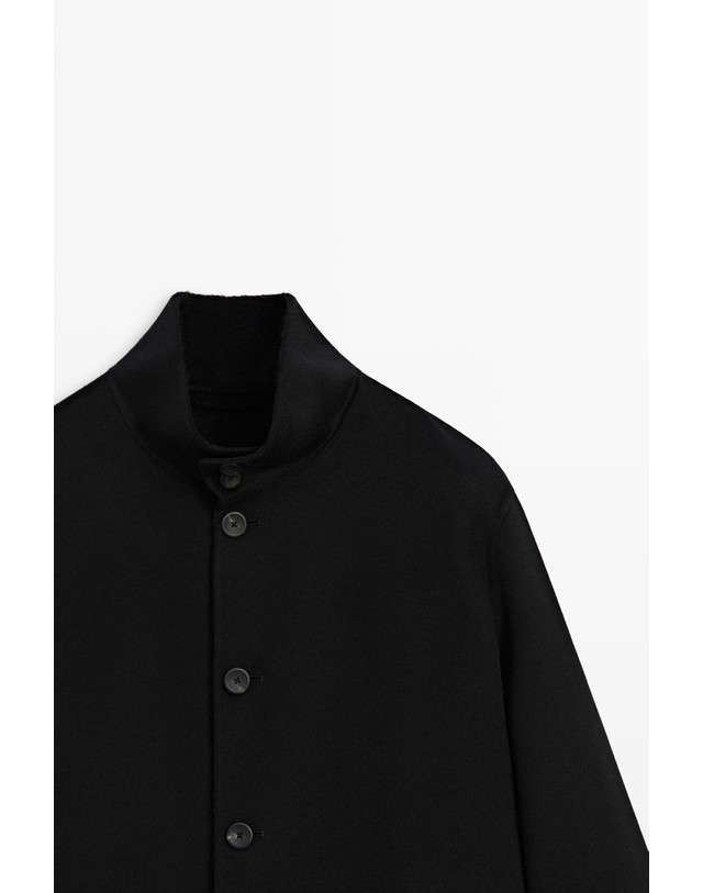 마시모두띠 마시모두띠 하이넥 울 블렌드 싱글 코트 2898/750 BLACK 블랙 착용컷