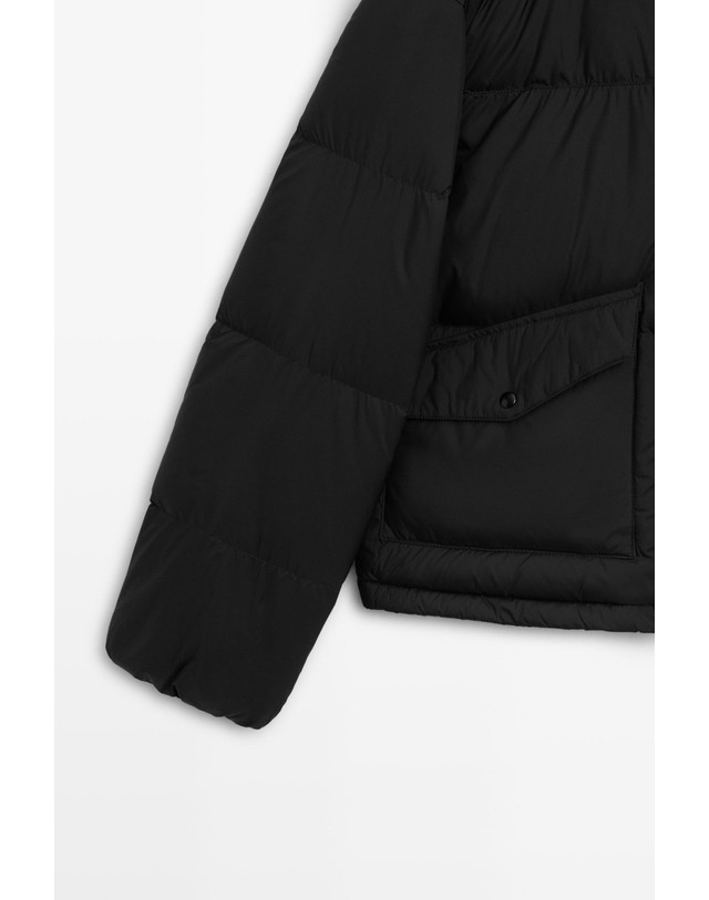 마시모두띠 마시모두띠 레더 카라 다운 패딩 봄버 자켓 6798/243 BLACK 블랙 착용컷