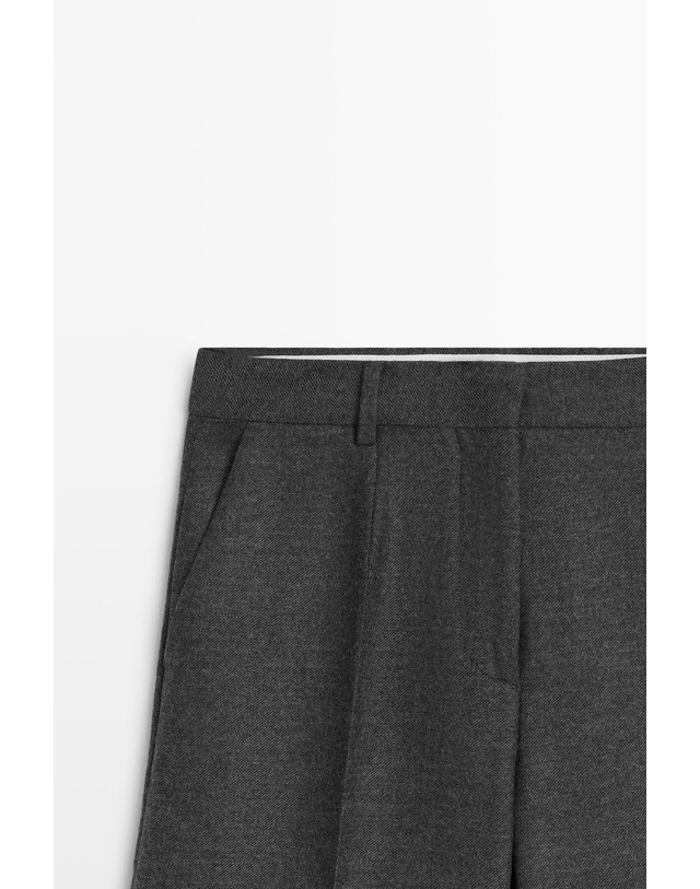 마시모두띠 마시모두띠 울 플란넬 와이드 슈트 팬츠 5042/505 DARK GREY 그레이 착용컷