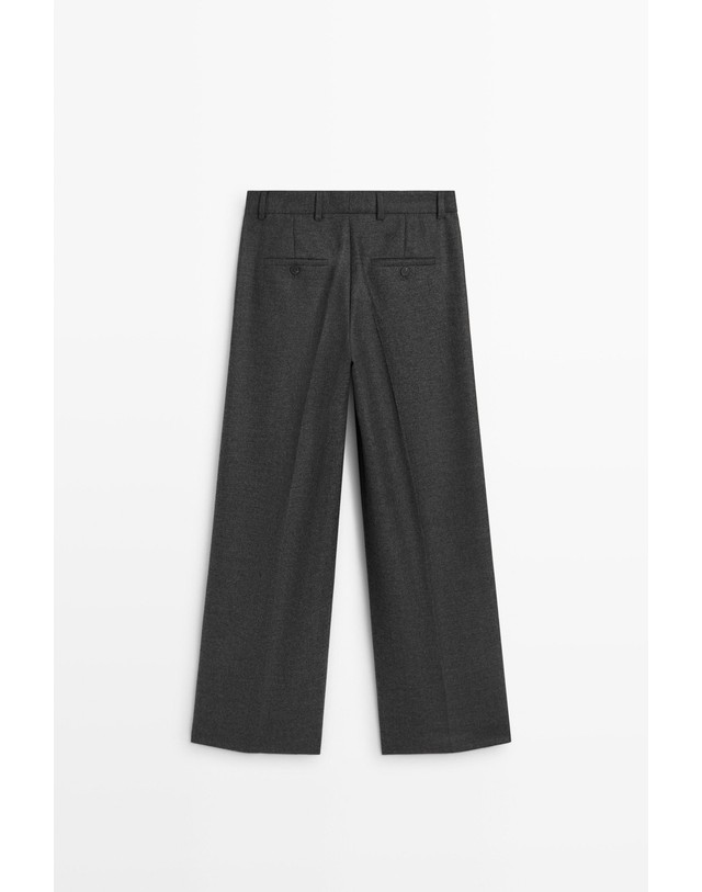 마시모두띠 마시모두띠 울 플란넬 와이드 슈트 팬츠 5042/505 DARK GREY 그레이 착용컷