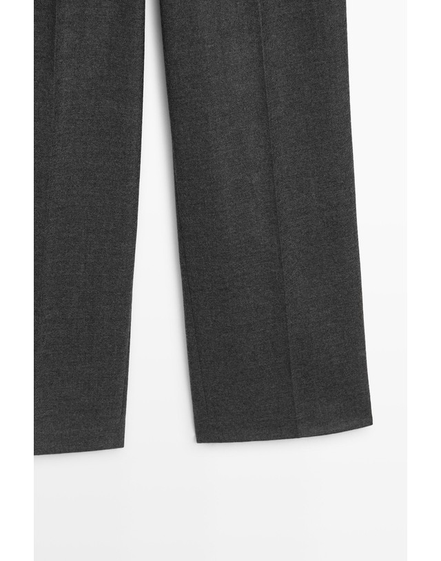 마시모두띠 마시모두띠 울 플란넬 와이드 슈트 팬츠 5042/505 DARK GREY 그레이 착용컷
