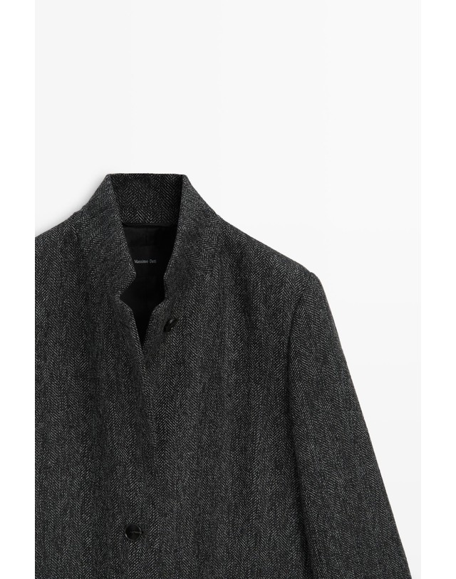 마시모두띠 마시모두띠 울 블렌드 마블 롱 코트 6448/513 GREY 그레이 착용컷