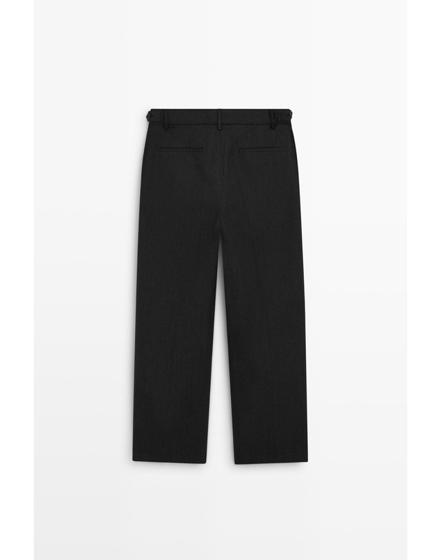 마시모두띠 마시모두띠 울 헤링본 루즈핏 슬랙스 팬츠 0175/015 ANTHRACITE GREY 그레이 착용컷