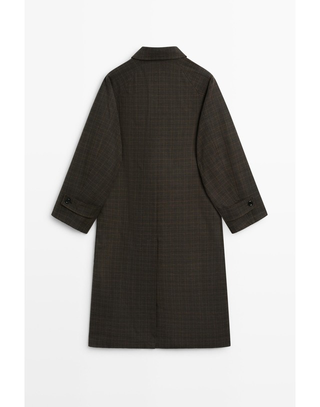 마시모두띠 마시모두띠 체크 코튼 롱 트렌치 코트 6715/221 BROWN 초콜릿 착용컷