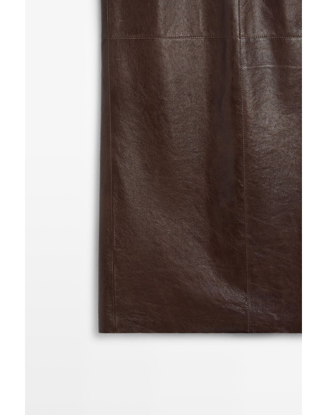 마시모두띠 마시모두띠 나파 레더 미디 스커트 5356/756 CHOCOLATE 초콜릿 착용컷