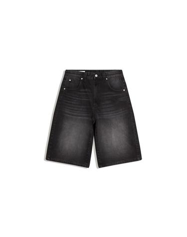버쉬카 와이드 배기 데님 버뮤다 쇼츠 1890/388 BLACK
