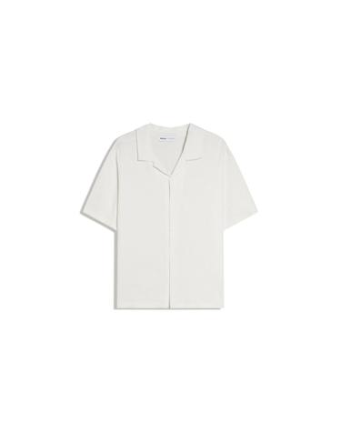버쉬카 러스틱 오픈카라 반팔 셔츠 0999/721 WHITE