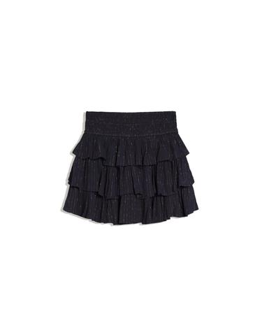 버쉬카 메탈릭 얀 러플 미니 스커트 1419/207 NAVY