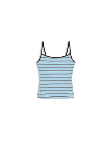 버쉬카 스트라이프 스트랩 민소매 탑 3941/443 LIGHT BLUE