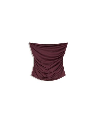 버쉬카 버건디 셔링 튜브탑 1395/360 BURGUNDY