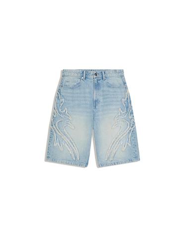 버쉬카 패치 라이트 데님 배기 버뮤다 팬츠 1299/352 LIGHT BLUE