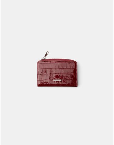 버쉬카 엠보싱 페이턴트 피니시 애니멀 프린트 지갑 9295/626 BURGUNDY