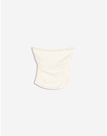 버쉬카 아이보리 셔링 튜브탑 1395/360 OFF WHITE