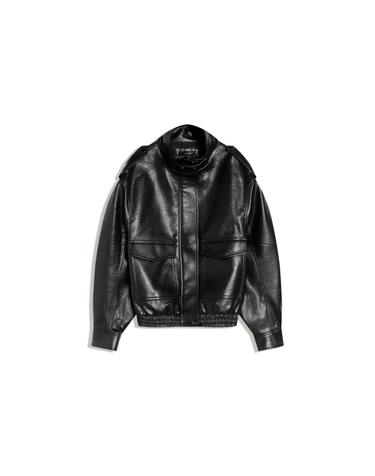 버쉬카 레더 이펙트 하이넥 재킷 0981/718 BLACK