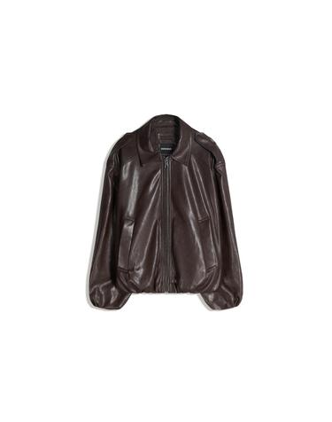 버쉬카 테크니컬 레더 이펙트 벌룬 재킷 6656/718 BROWN