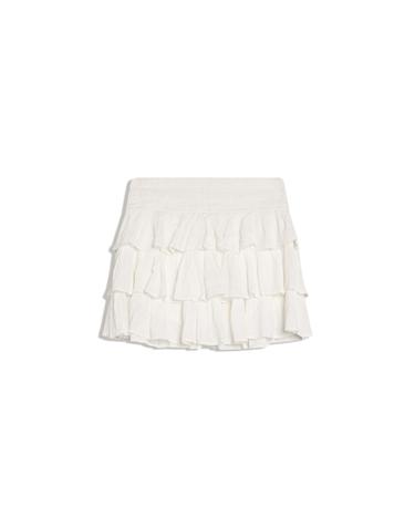 버쉬카 글리터 러플 미니 스커트 1419/207 WHITE