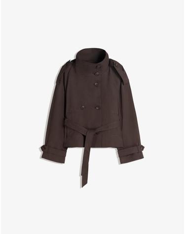 버쉬카 퍼넬넥 크롭 트렌치 재킷 0030/200 BROWN