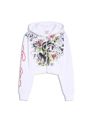 버쉬카 에드하디 프린트 크롭 집업 후디 2417/071 OFF WHITE