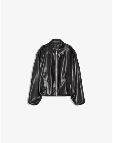 버쉬카 트렌디 레더 에펙트 벌룬핏 재킷 6656/718 BLACK