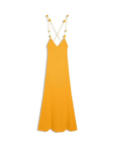 버쉬카 크로셰 브이넥 민소매 롱 원피스 2680/187 YELLOW