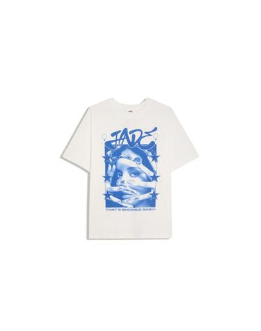 버쉬카 오버핏 블루 그래픽 반팔 티셔츠 2147/210 OFF WHITE