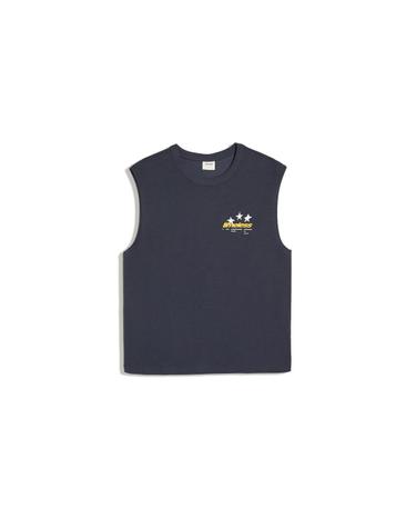 버쉬카 텍스처 그래픽 민소매 티셔츠 2413/443 NAVY