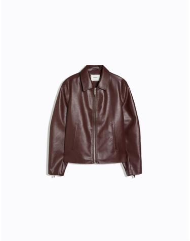 버쉬카 박시핏 레더 이펙트 재킷 2116/677 BURGUNDY