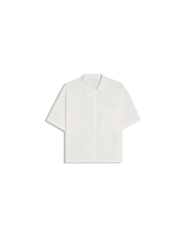 버쉬카 플리츠 박시 반팔 셔츠 1112/557 WHITE